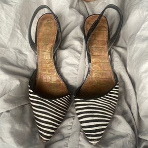 Sam Edelman pony hair zebra sling back pumps size 9